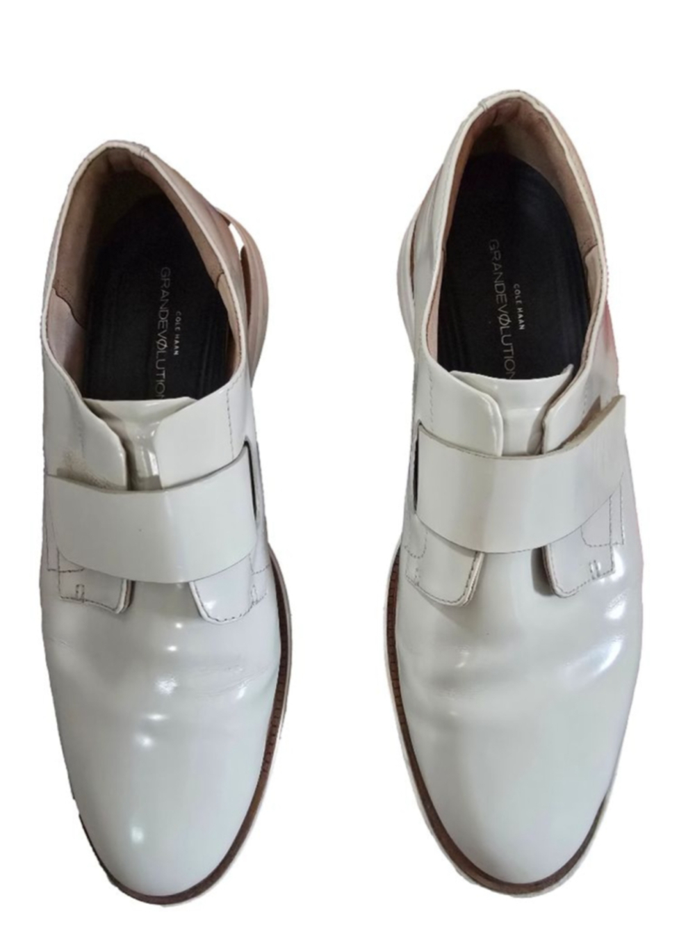 Women Cole Haan White & Beige GrandEvølution Loafers Size 9B